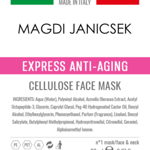 Anti-Aging Celluloz Face Mask by Janicsek Magdi